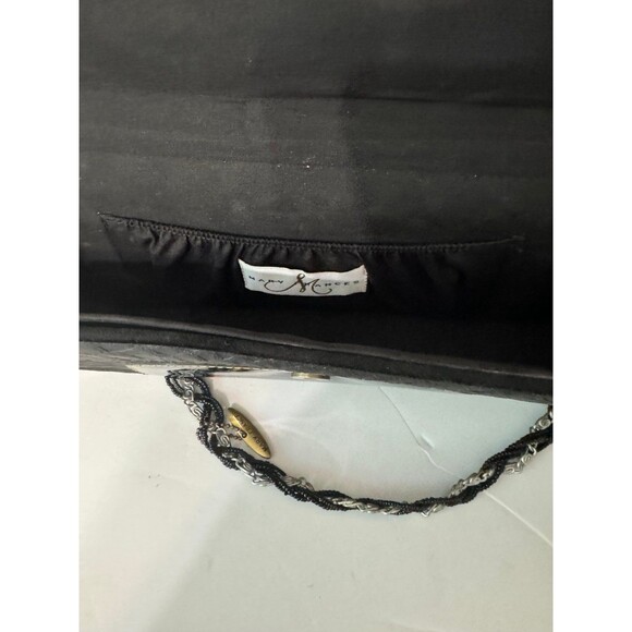 VINTAGE MARY FRANCES BLACK BUTTERFLY BEADED SHOULDER BAG - Picture 7 of 9